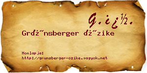 Grünsberger Őzike névjegykártya